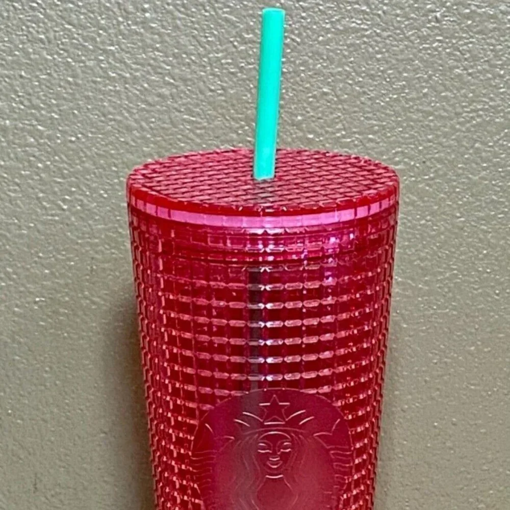 Starbuck's 2022 Studded Tumbler 24‎ Oz • RARE • Translucent Pink W/Purple Bottom